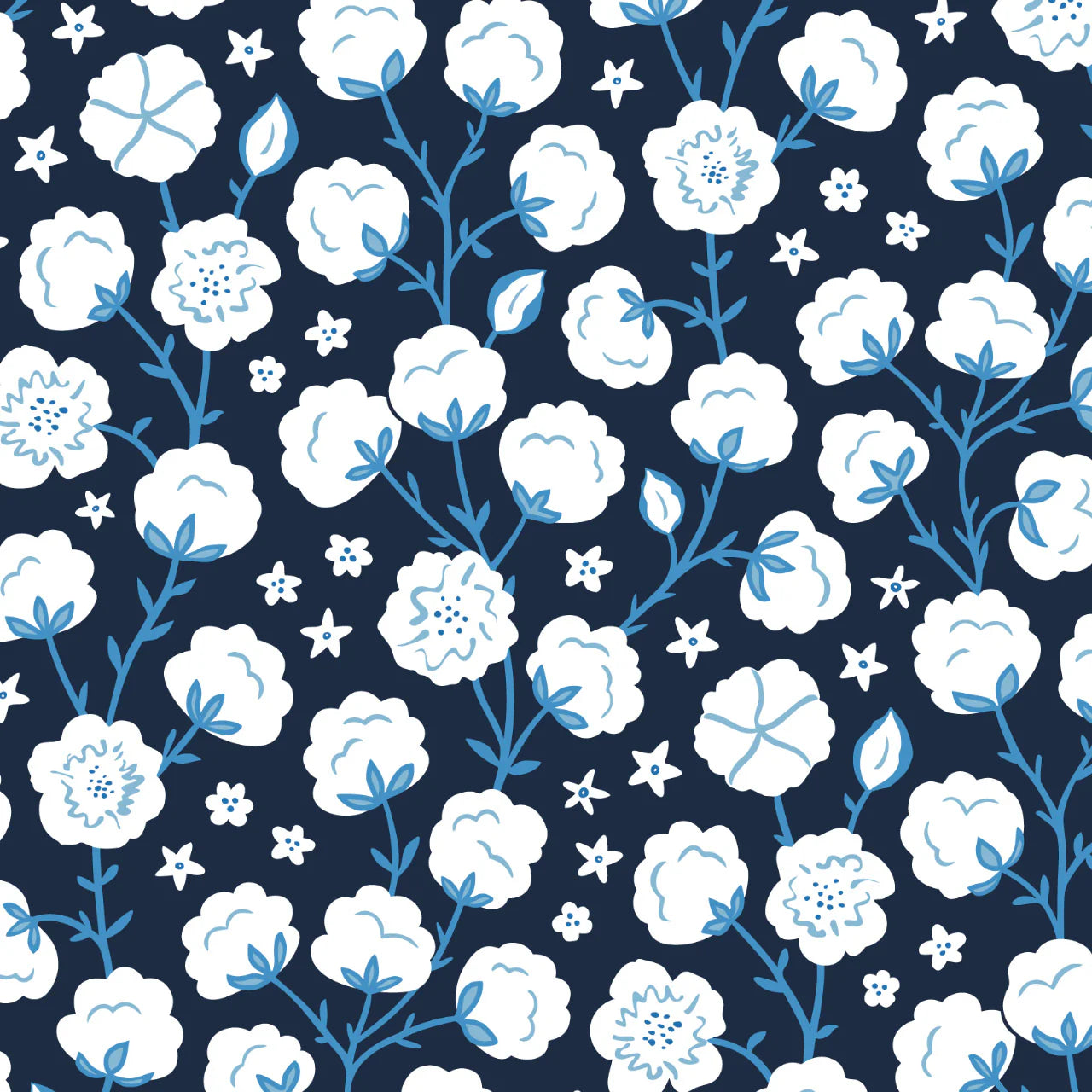 Sapphire Skies - Cotton Flowers